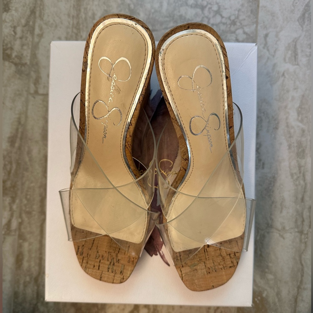 Jessica Simpson Seena wedge sandal in clear